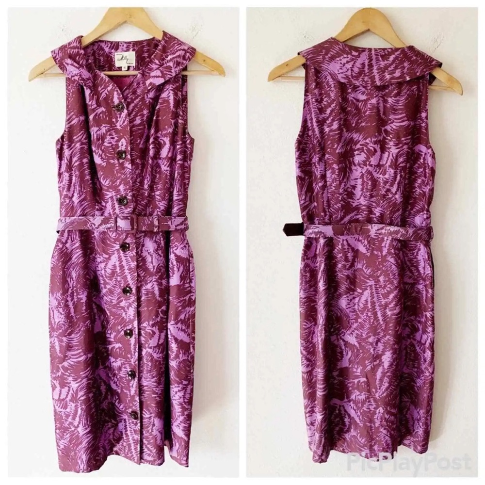 Milly 100% Silk Printed Midi Dress